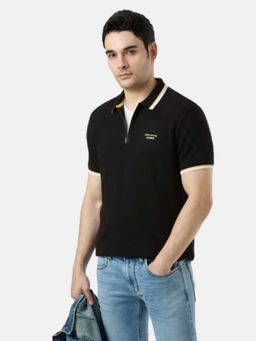 Pepe Jeans - Black Solid Regular Fit Polo T-Shirt
