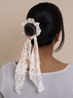 Joker and Witch - Joker & Witch Rory White Floral Scarf Scrunchie