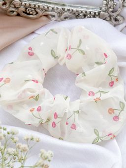 Joker and Witch - Joker & Witch Cherry Pop Off White Chiffon Scrunchie