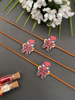Digital Dress Room - Fancy Designer Deadpool Cartoon Rakhi Thread Rakhi for Small Brother (Pack of 3)