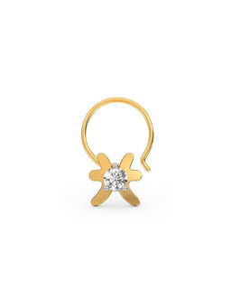Candere by Kalyan Jewellers - 14K (585) Yellow Gold and Diamond Pisces Zodiac Nosepin