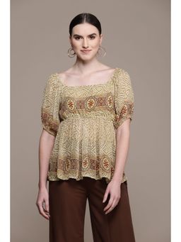 Label Ritu Kumar - Olive Printed Top