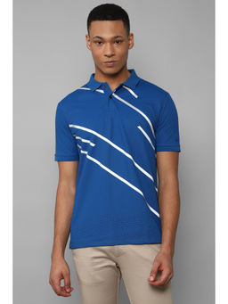 Allen Solly - Mens Blue Print Collar Neck Polo T-Shirt