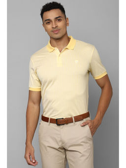 Allen Solly - Mens Yellow Stripe Collar Neck Polo T-Shirt