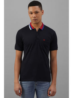 Allen Solly - Mens Navy Solid Collar Neck Polo T-Shirt