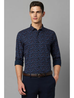 Allen Solly - Mens Navy Slim Fit Print Full Sleeves Casual Shirt