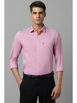 Allen Solly - Mens Pink Slim Fit Print Full Sleeves Formal Shirt