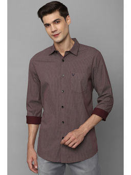 Allen Solly - Mens Brown Slim Fit Print Full Sleeves Casual Shirt