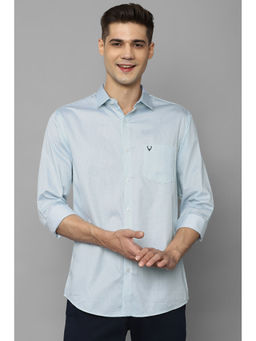 Allen Solly - Mens Light Blue Slim Fit Printed Full Sleeves Casual Shirt