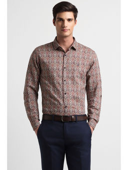 Allen Solly - Mens Multi Slim Fit Print Full Sleeves Formal Shirt