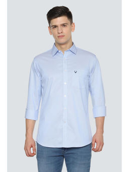 Allen Solly - Mens Blue Slim Fit Stripes Full Sleeves Casual Shirt