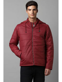 Louis Philippe - Mens Casual Maroon Solid Jacket