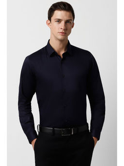 Peter England - Mens Navy Slim Fit Full Sleeves Formal Shirt