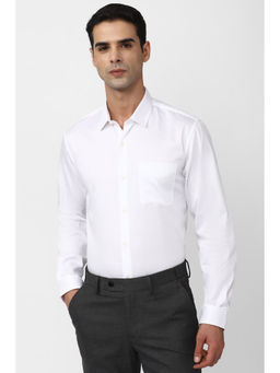 Peter England - Mens White Slim Fit Full Sleeves Formal Shirt