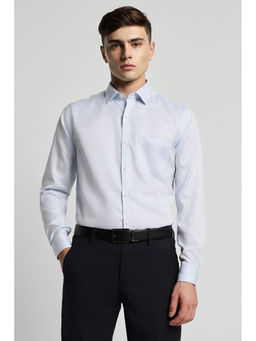 Peter England - Mens Blue Slim Fit Full Sleeves Formal Shirt