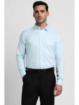 Peter England - Mens Blue Regular Fit Full Sleeves Formal Shirt
