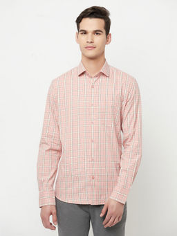 CRIMSOUNE CLUB - Men Pink Checked Shirt