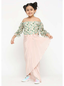 Soup by Sougat Paul - Off Shoulder Crop Top Paired With Draped Skirt