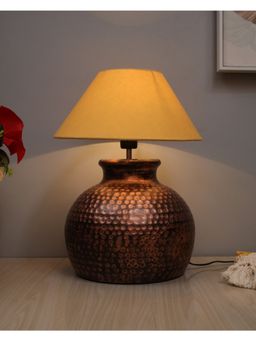 Homesake - Antique Table Lamp Pot Golden Shade