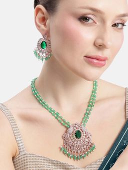 Estele - Morbagh Regal Emerald Cz Necklace Set