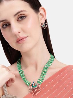 Estele - Morbagh Exquisite Green Cz Beaded Necklace Set
