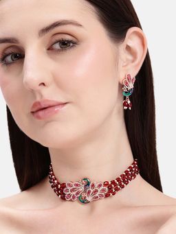 Estele - Morbagh Majestic Ruby Cz Statement Choker Set