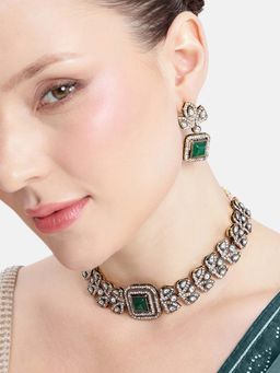 Estele - Rajvansh Green Kundan Necklace Set