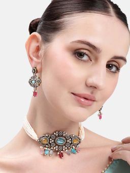 Estele - Vedanjali Multicolor Polki Choker Set