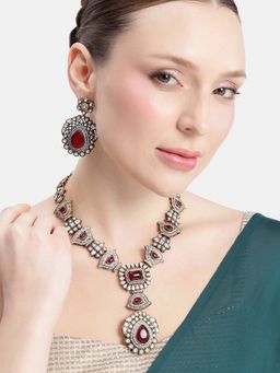 Estele - Noorsaaz Ruby White Kundan Necklace Set