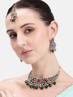 Estele - Komalika Ruby Green Kundan Necklace Set