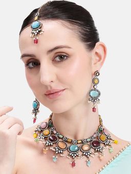 Estele - Tarangini Multicolor Polki Necklace Set