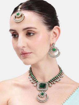 Estele - Samragyi Emerald Square Necklace Set