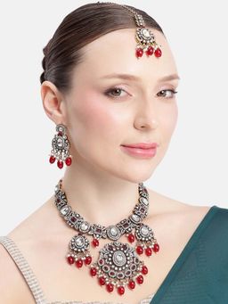 Estele - Malika Ruby Kundan Polki Necklace Set