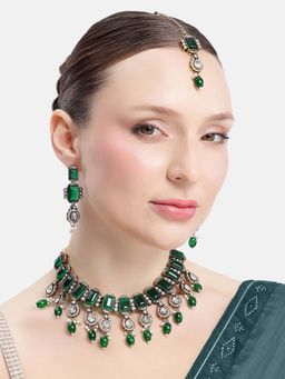 Estele - Suhasiniyaa Green Polki Necklace Set