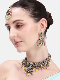 Estele - Meherbaan Multicolor Floral Necklace Set