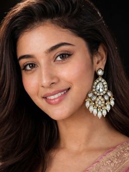 OOMPH - Large Kundan Drop Earrings