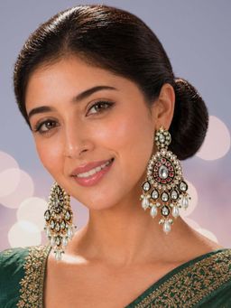 OOMPH - Large Kundan Drop Earrings