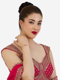 Zaveri Pearls - Garnet Cubic Zirconia Contemporary Brass Kada