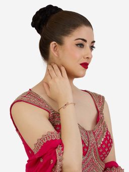 Zaveri Pearls - Garnet Cubic Zirconia Contemporary Brass Kada