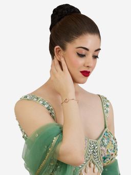 Zaveri Pearls - Rose Gold Cubic Zirconia Contemporary Brass Kada