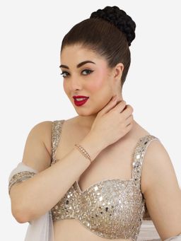 Zaveri Pearls - Rose Gold Cubic Zirconia Contemporary Brass Kada