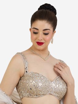 Zaveri Pearls - Gold Tone Diamonds Contemporary Necklace Set