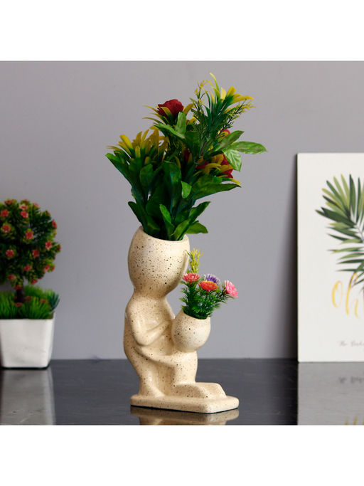 eCraftIndia Father And Son Pair Ceramic Garden Planters