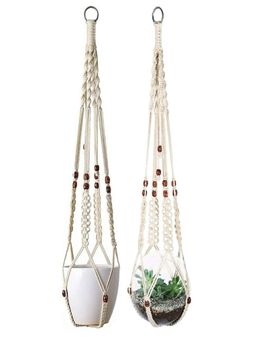 Ecofynd - Macrame Plant Hanger With Beads