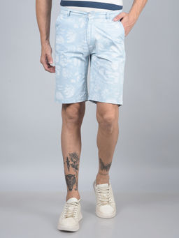 CRIMSOUNE CLUB - Men Blue Printed Pure Cotton Shorts