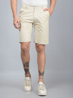 CRIMSOUNE CLUB - Men Green Printed Pure Cotton Shorts