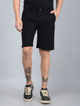 CRIMSOUNE CLUB - Men Black Cotton Shorts