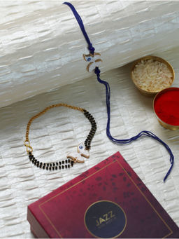 Aatmana - Butterfly Shaped Evil Eye Designer Rakhi with Roli & Chawal (Set of 2)