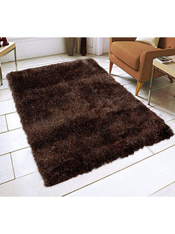 Saral Home - Brown Polyester Carpet-120x180 cm
