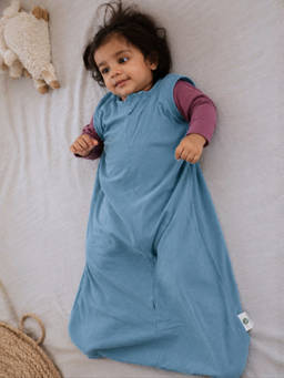 Cocoon Care - Bamboo Cotton Solid Single Sleeping Bag for Baby Blue